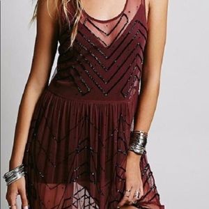 Free People Sheer Beaded Dress